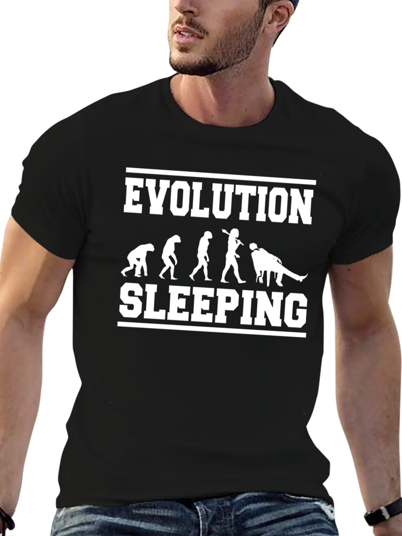 Evolution of Sleeping T-Shirt - Funny Graphic Tee