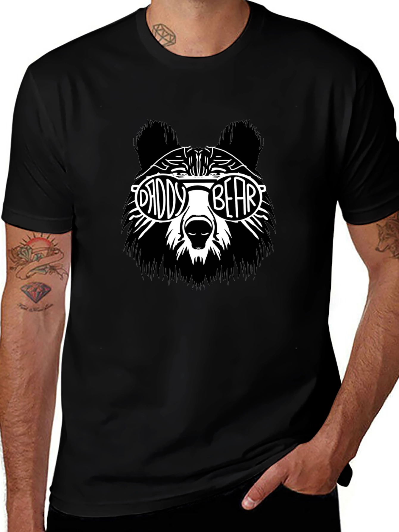 Daddy Bear Graphic T-Shirt - Black
