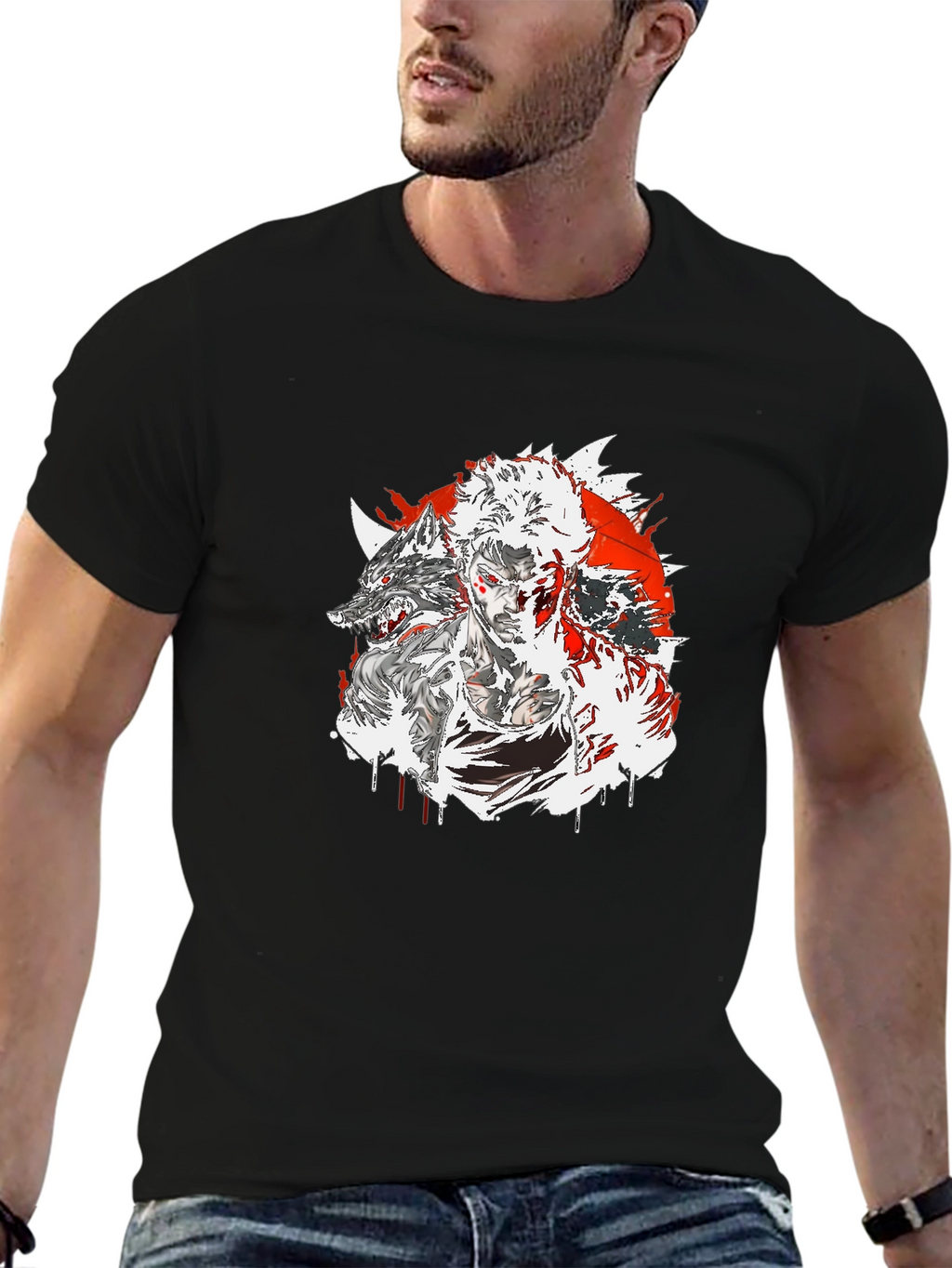 Wolf Warrior Graphic Tee - Black