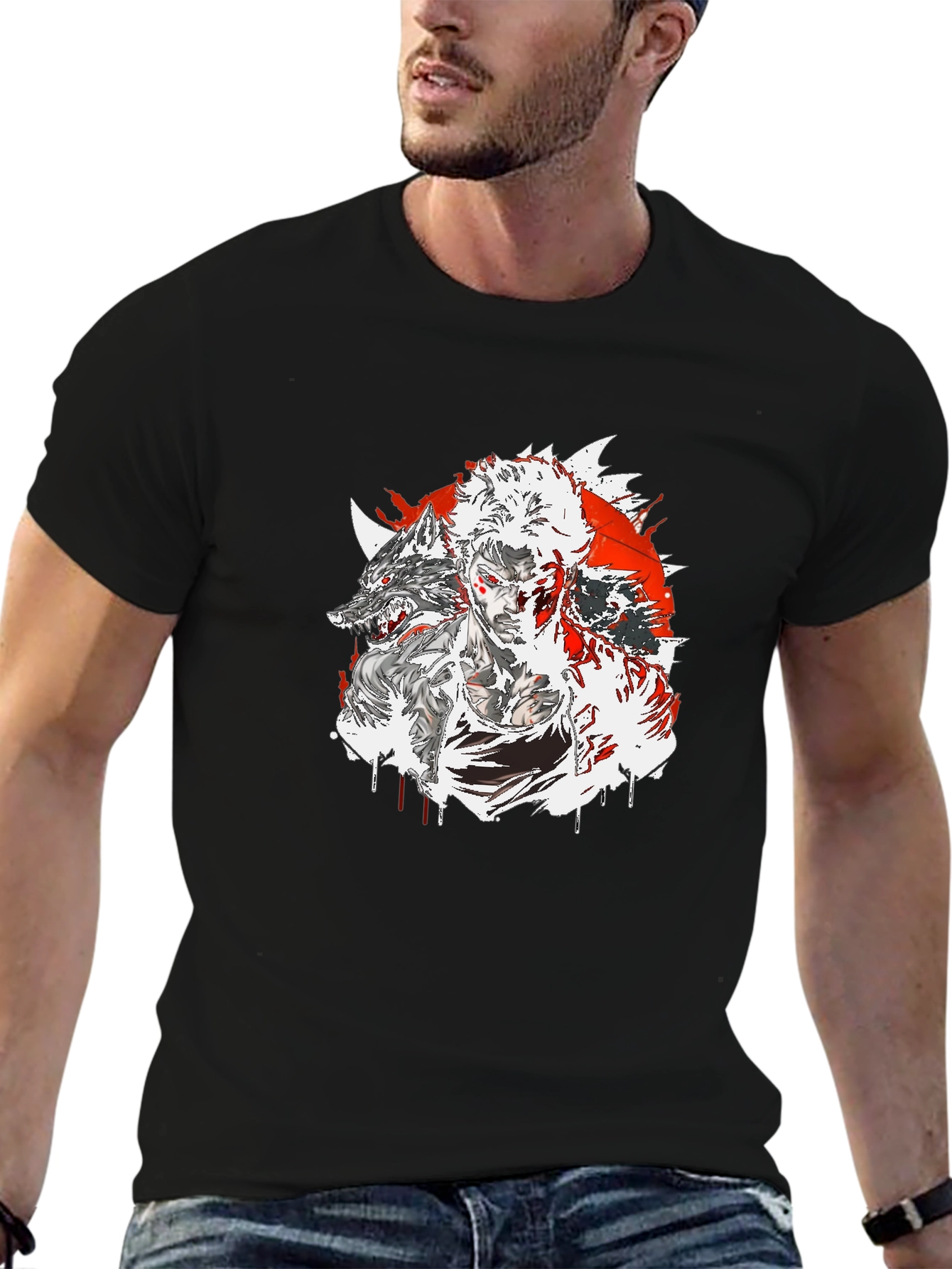 Wolf Warrior Graphic Tee - Black