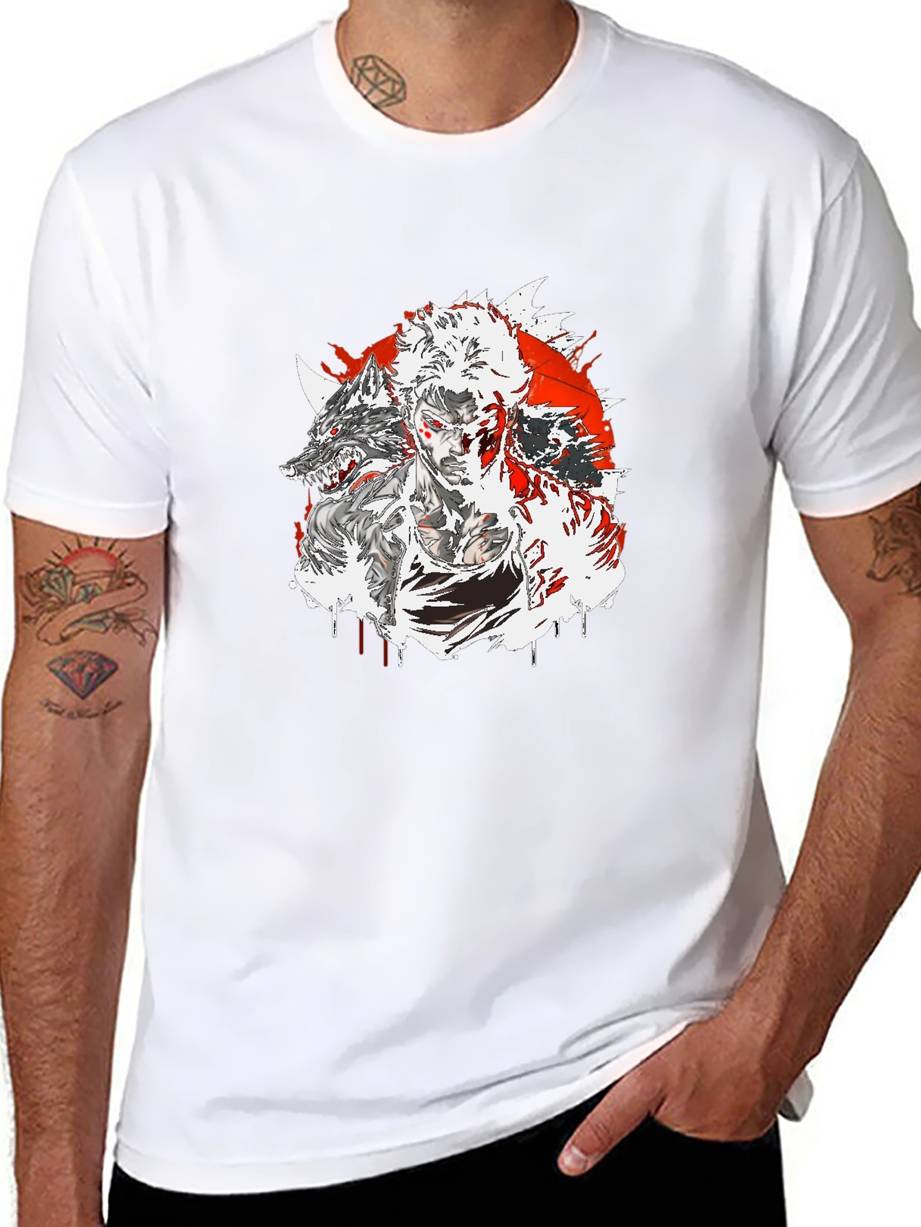 Wolf Warrior Graphic Tee - Black