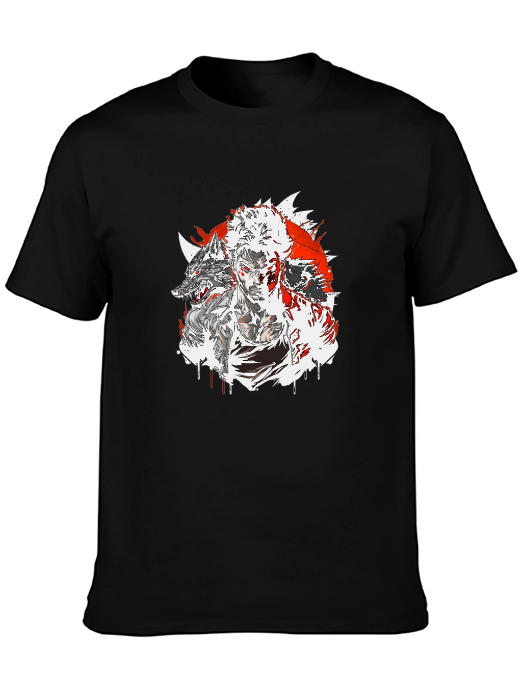 Wolf Warrior Graphic Tee - Black