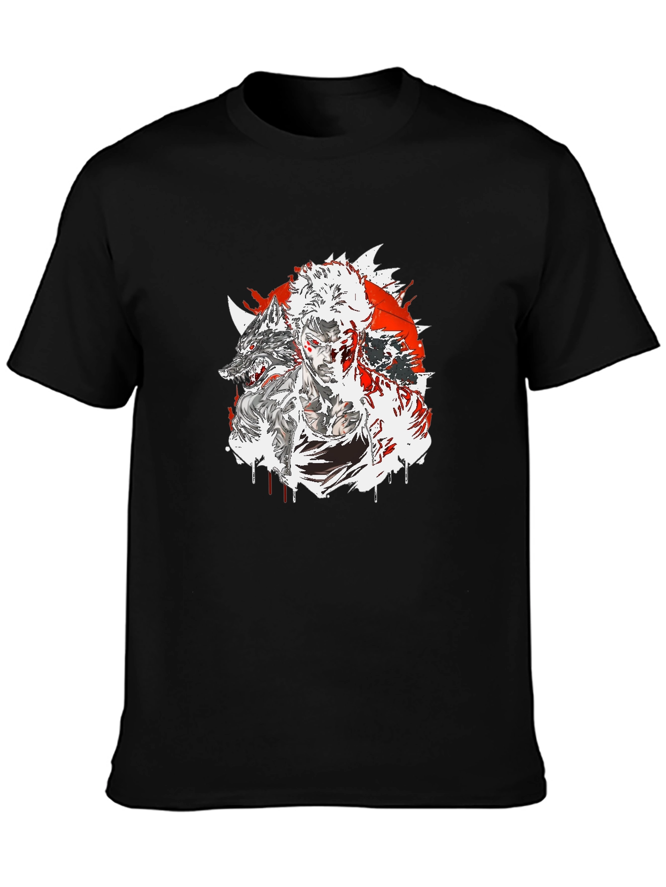 Wolf Warrior Graphic Tee - Black