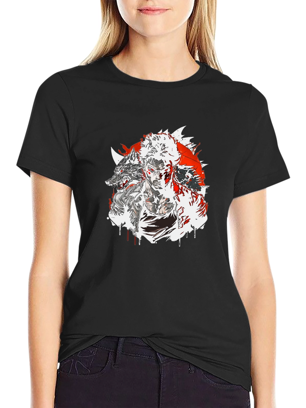Wolf Warrior Graphic Tee - Black
