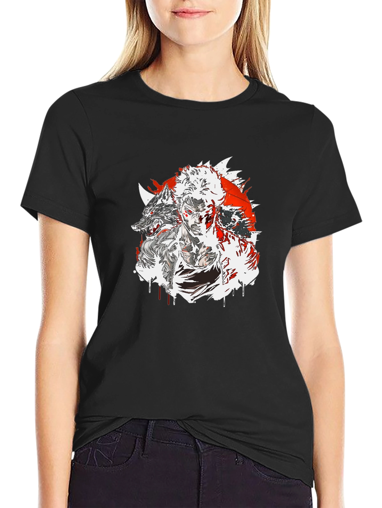Wolf Warrior Graphic Tee - Black