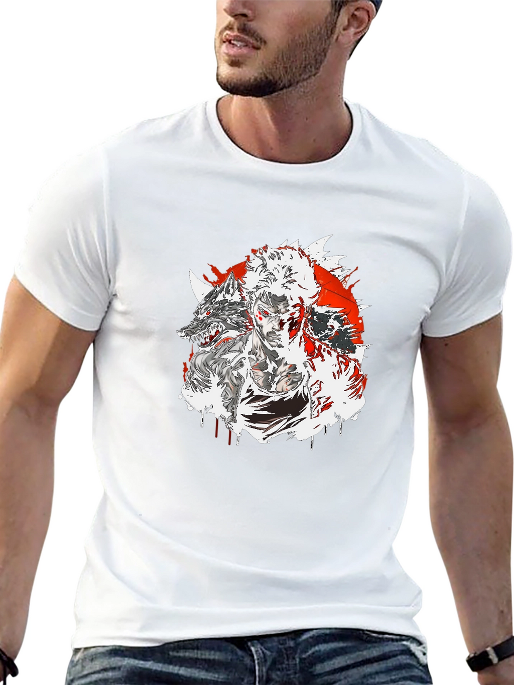 Wolf Warrior Graphic Tee - Black