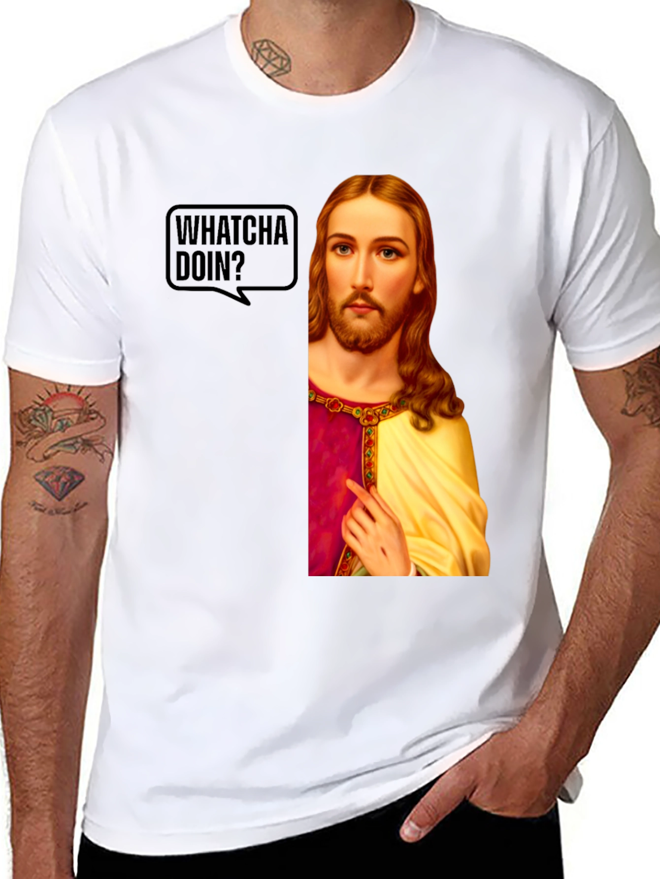 Whatcha Doin? Jesus Graphic T-Shirt