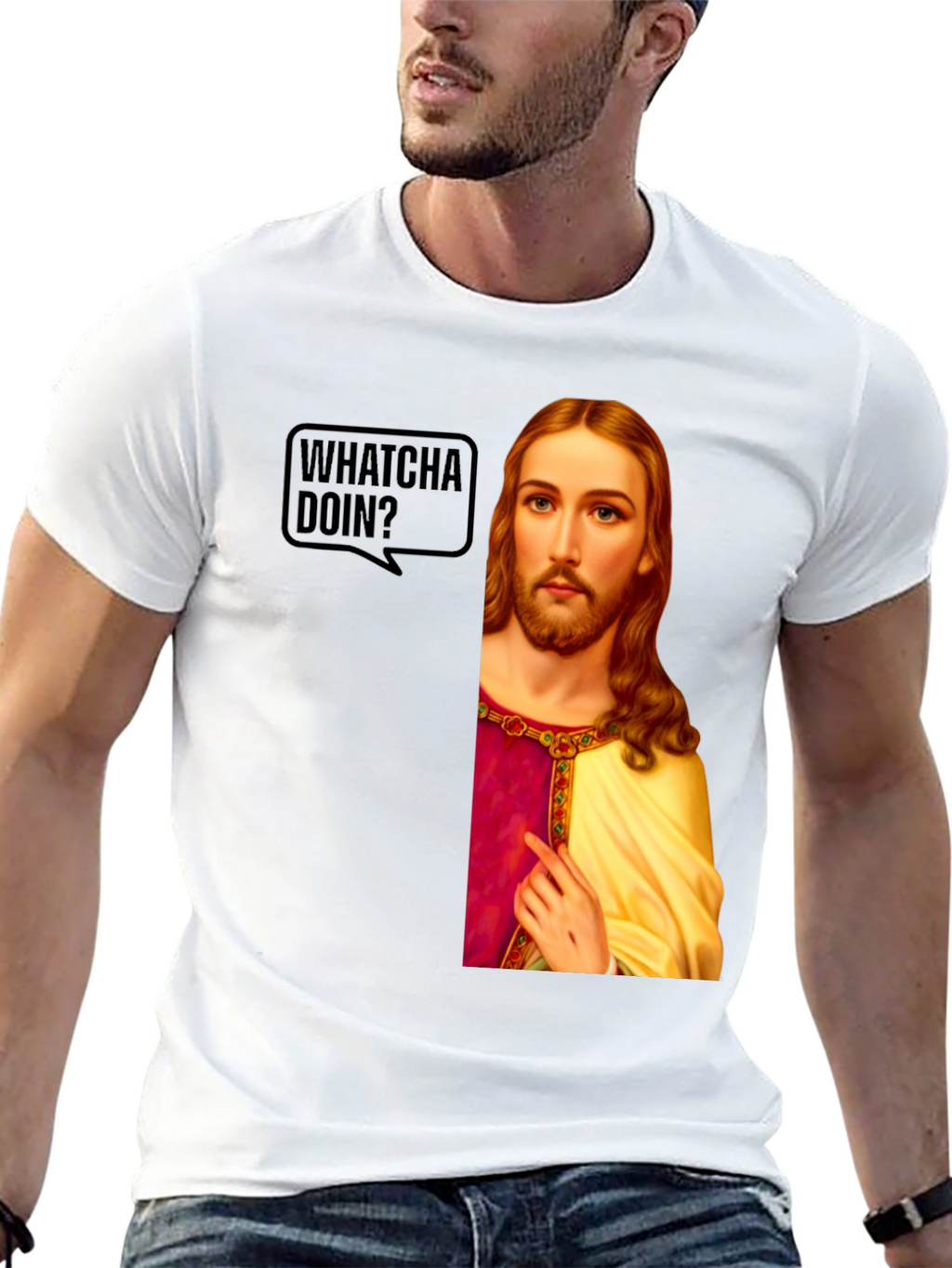 Whatcha Doin? Jesus Graphic T-Shirt