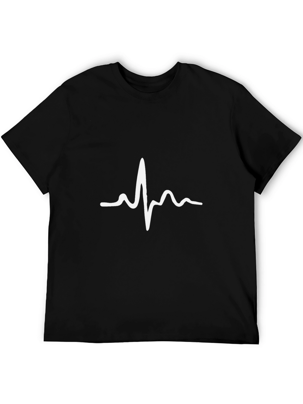 Heartbeat Graphic Tee - Trendy Black T-Shirt