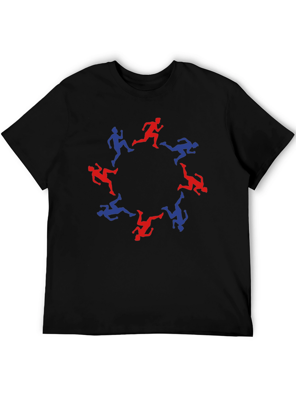 Runner Circle Graphic Tee - Black Cotton Blend T-Shirt