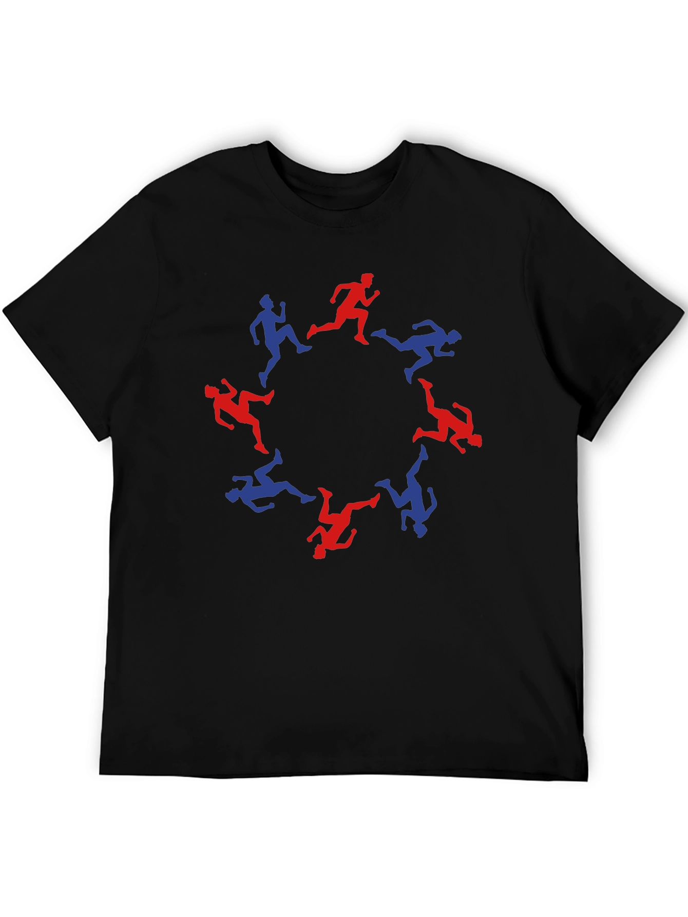 Runner Circle Graphic Tee - Black Cotton Blend T-Shirt