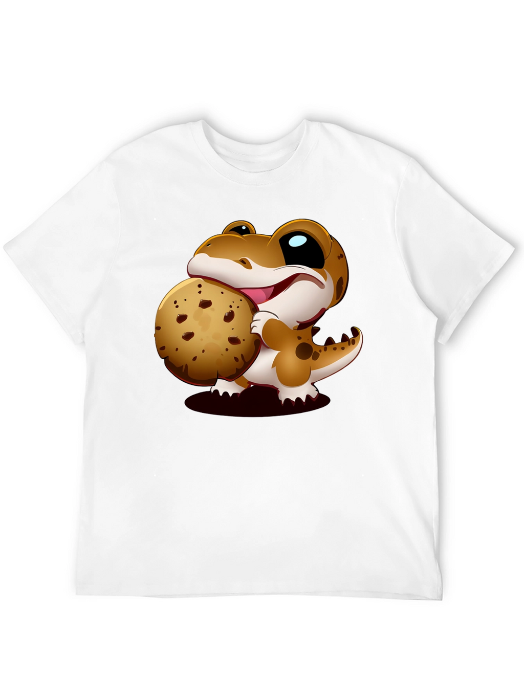 Cute Dino Cookie Lover Black T-Shirt