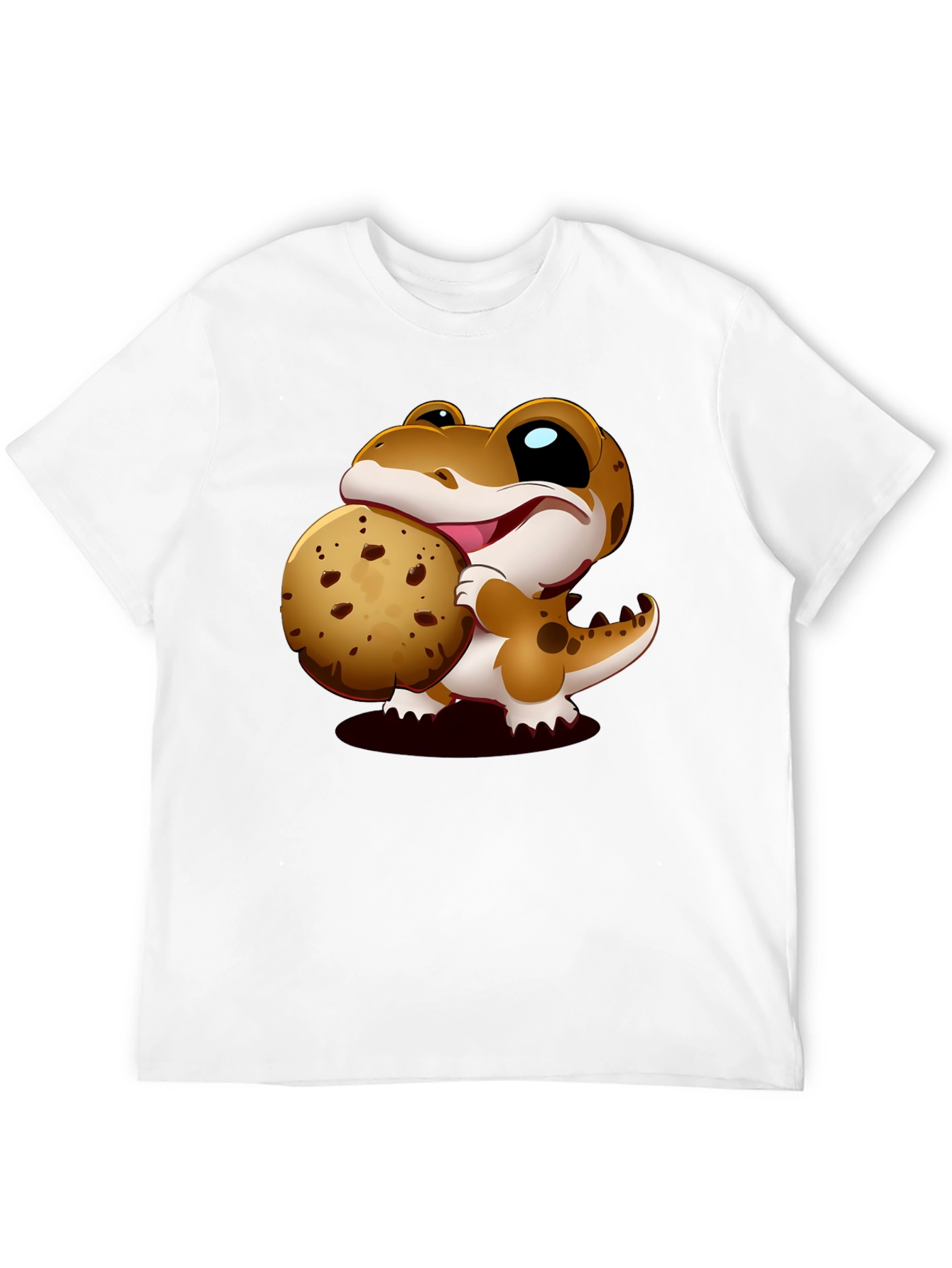 Cute Dino Cookie Lover Black T-Shirt