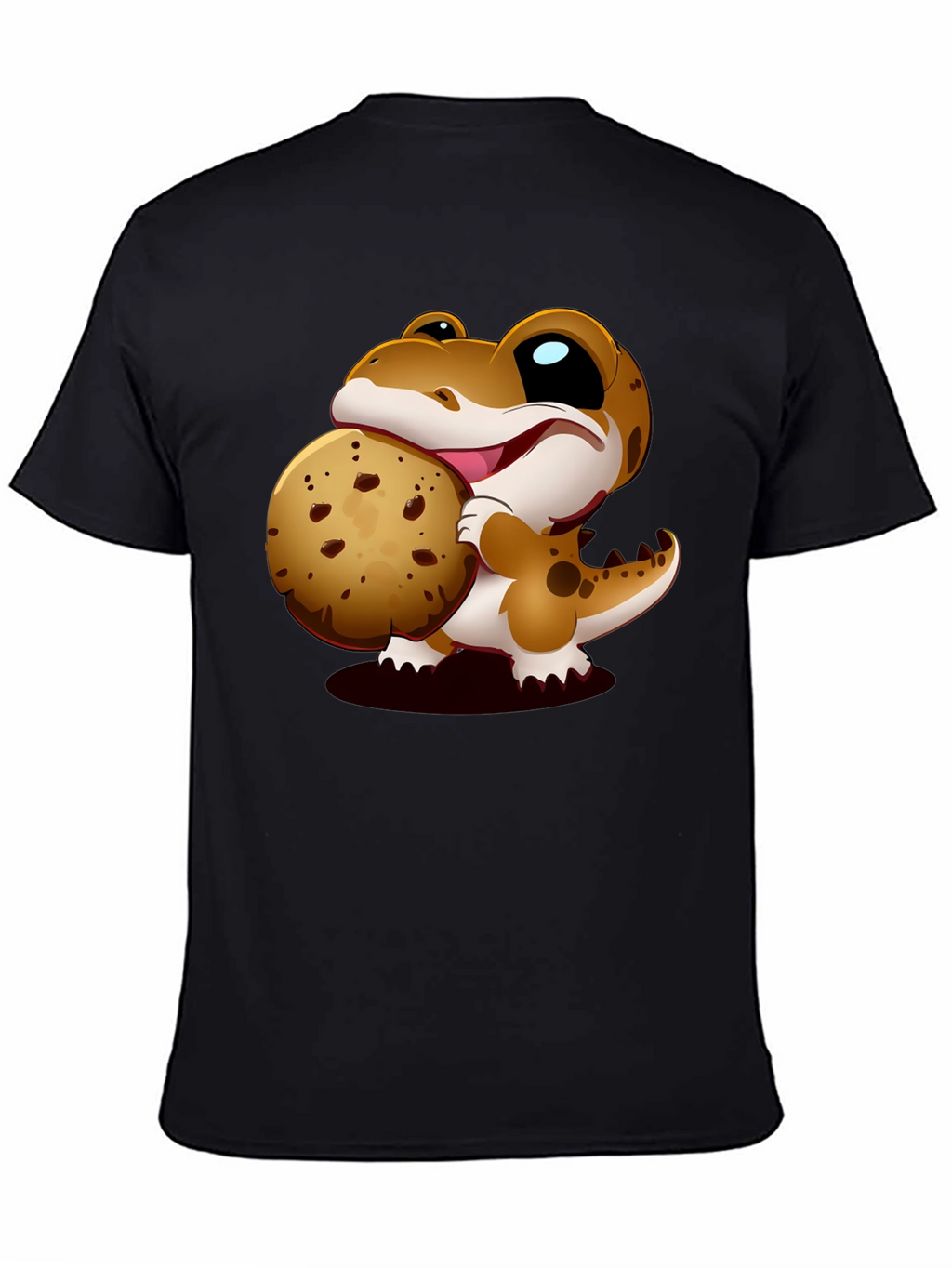 Cute Dino Cookie Lover Black T-Shirt