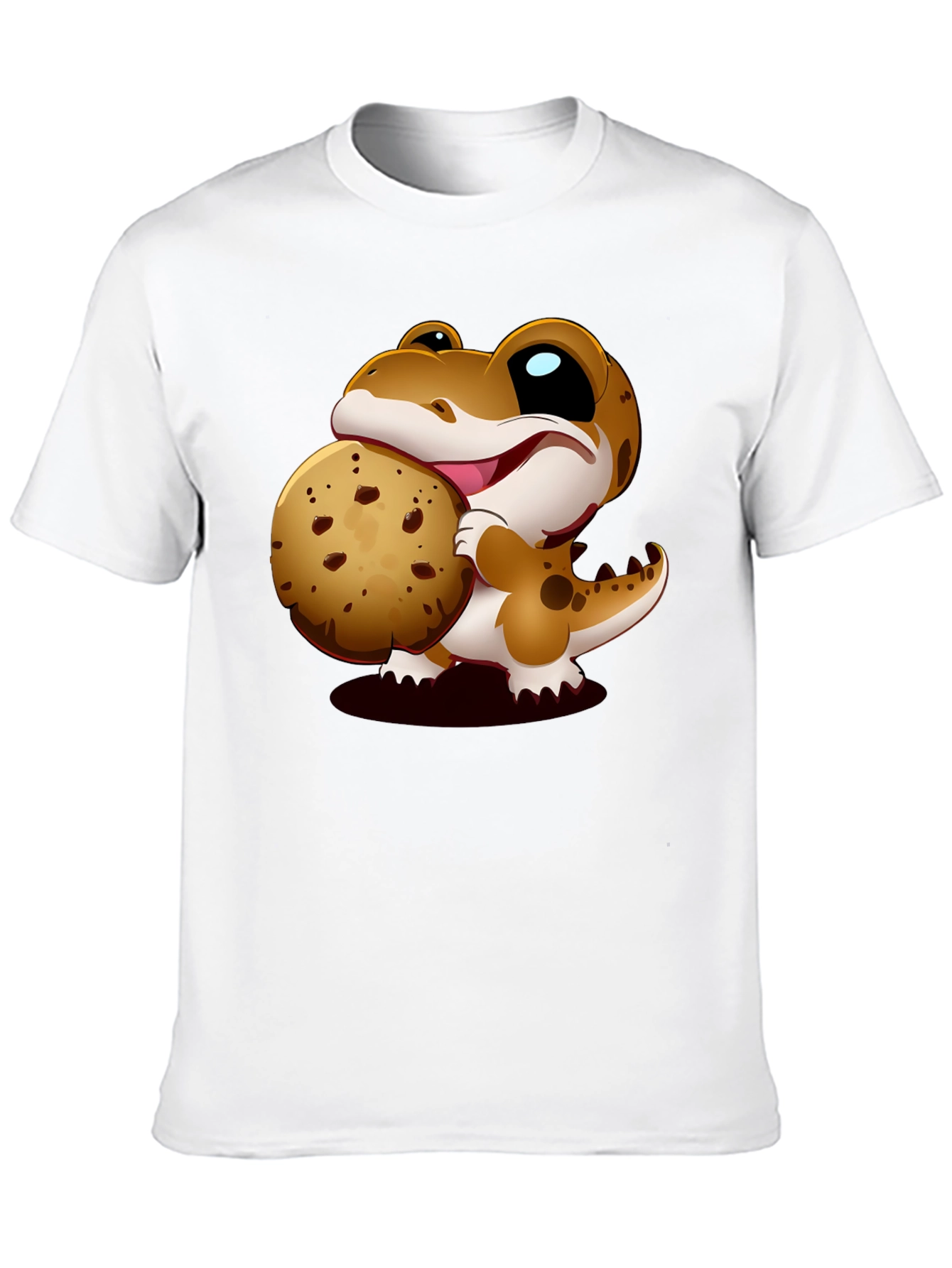 Cute Dino Cookie Lover Black T-Shirt