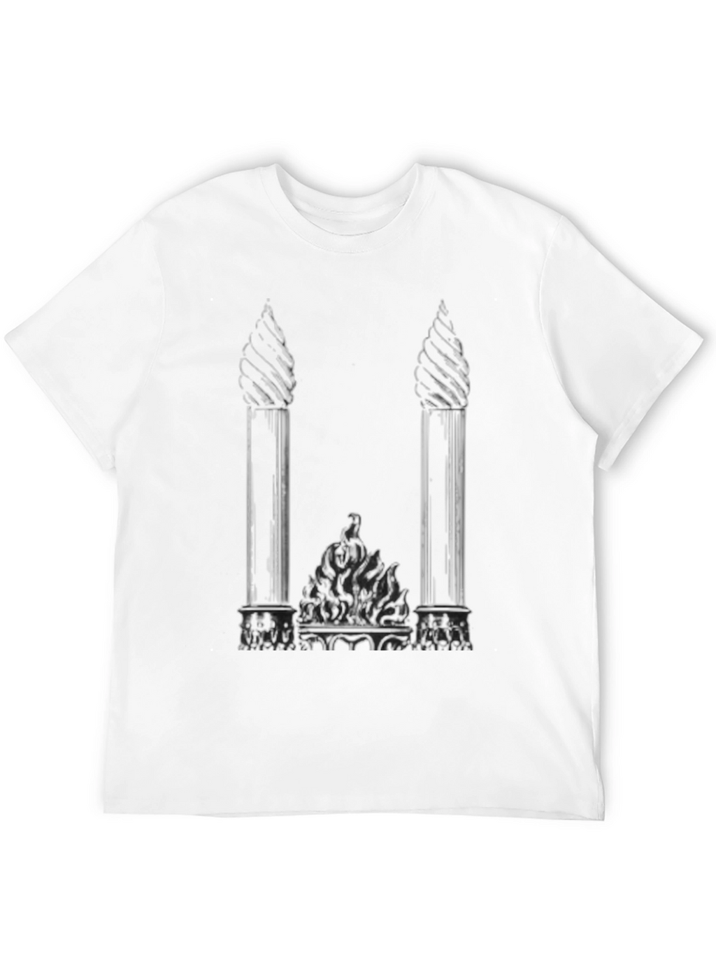 Gothic Columns Black T-Shirt - Unique Graphic Tee