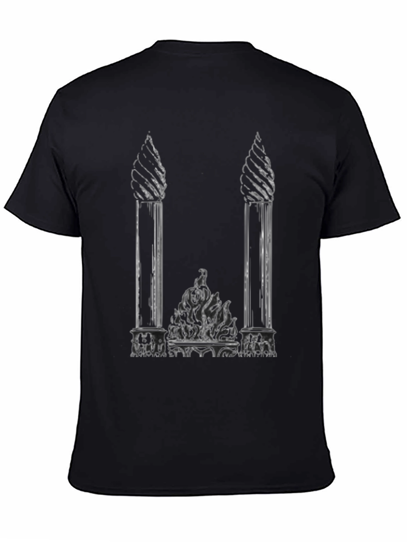 Gothic Columns Black T-Shirt - Unique Graphic Tee
