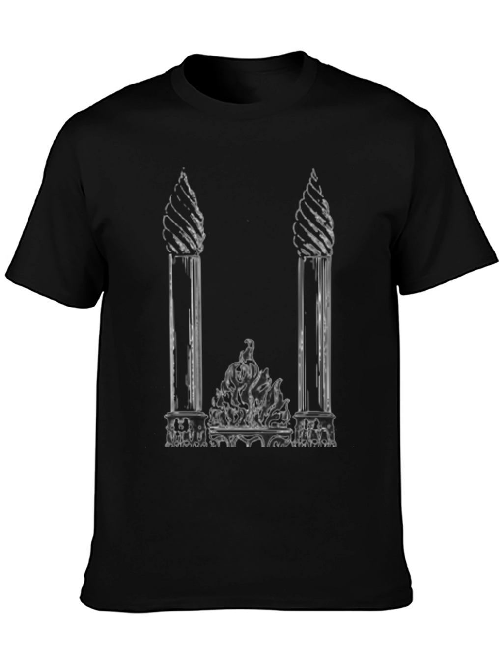 Gothic Columns Black T-Shirt - Unique Graphic Tee