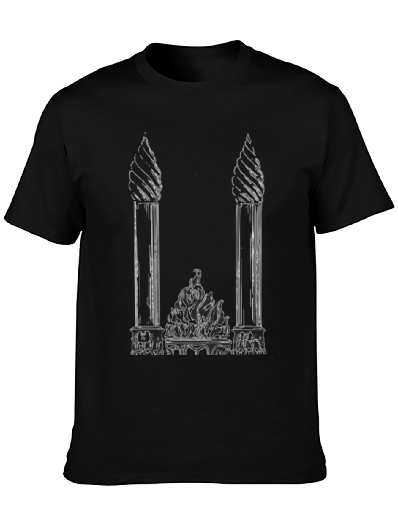Gothic Columns Black T-Shirt - Unique Graphic Tee