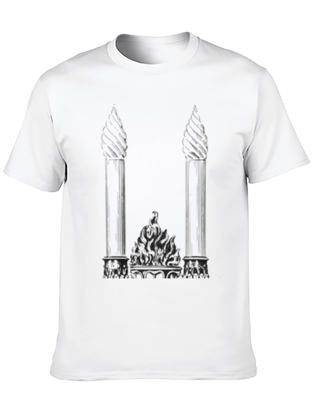 Gothic Columns Black T-Shirt - Unique Graphic Tee