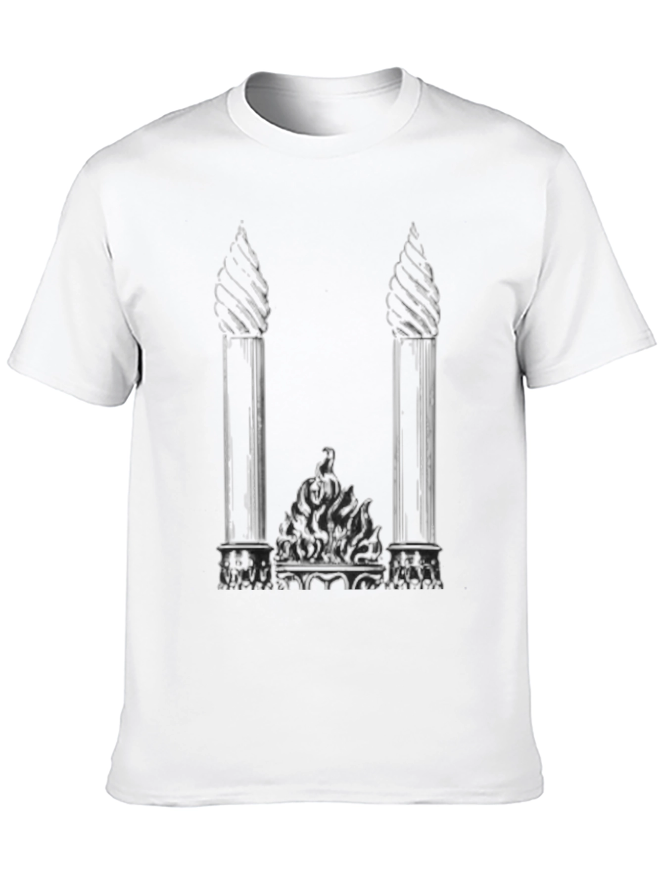 Gothic Columns Black T-Shirt - Unique Graphic Tee