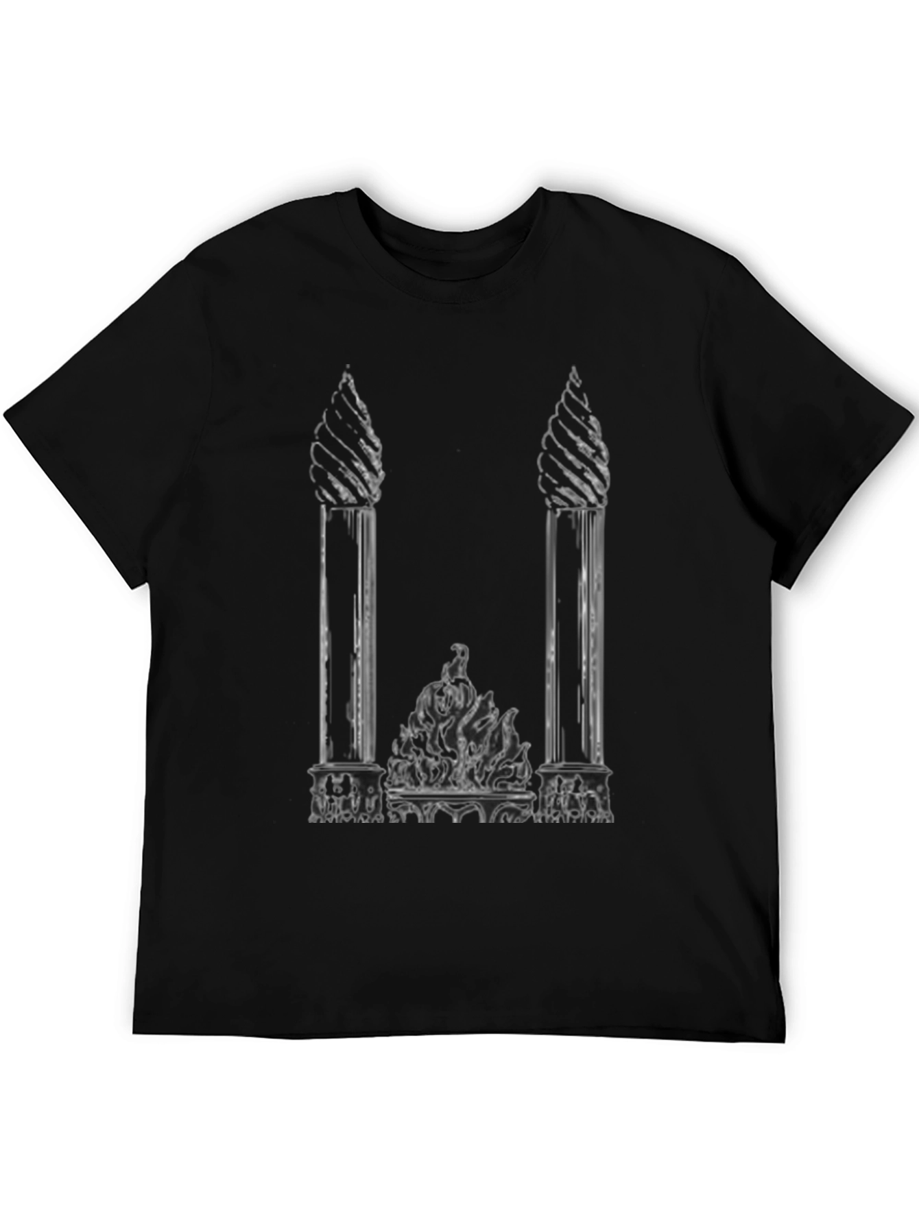 Gothic Columns Black T-Shirt - Unique Graphic Tee