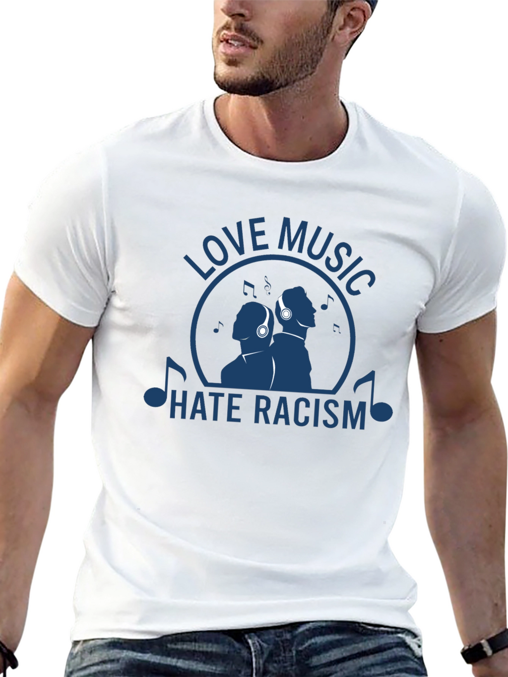Love Music Hate Racism Graphic T-Shirt