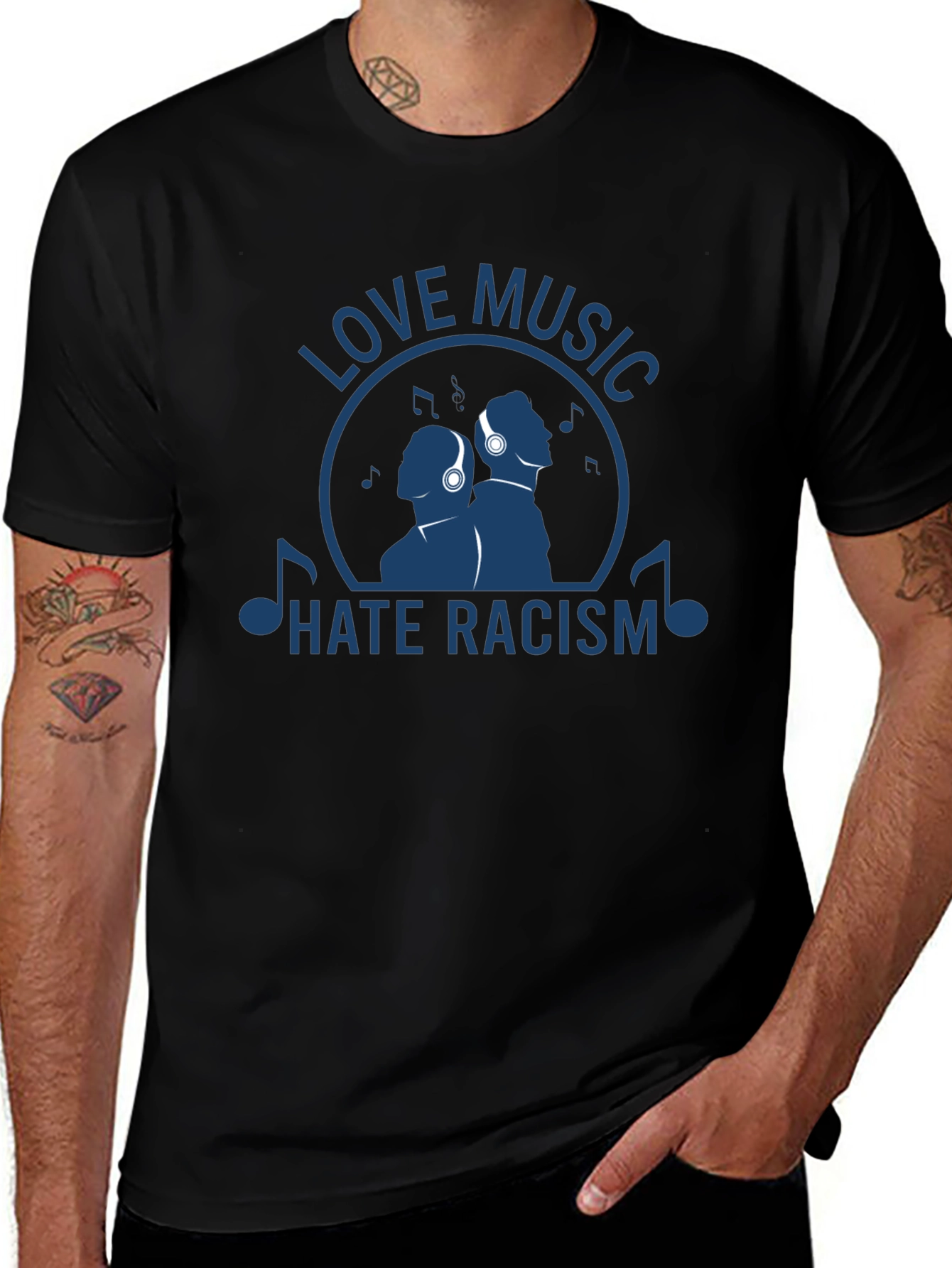 Love Music Hate Racism Graphic T-Shirt