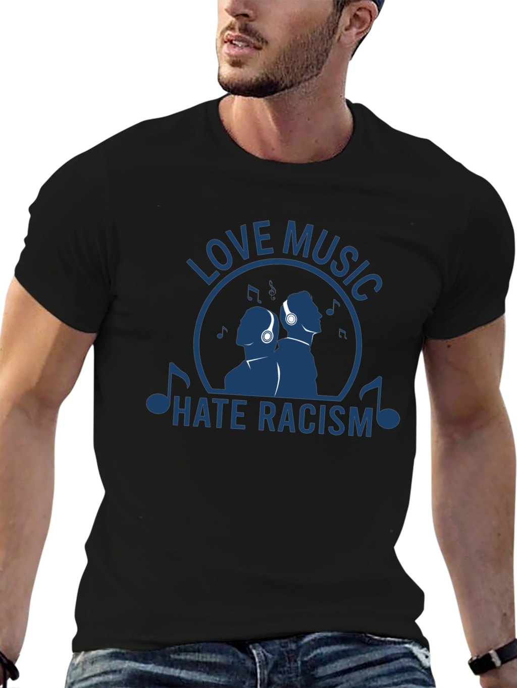Love Music Hate Racism Graphic T-Shirt