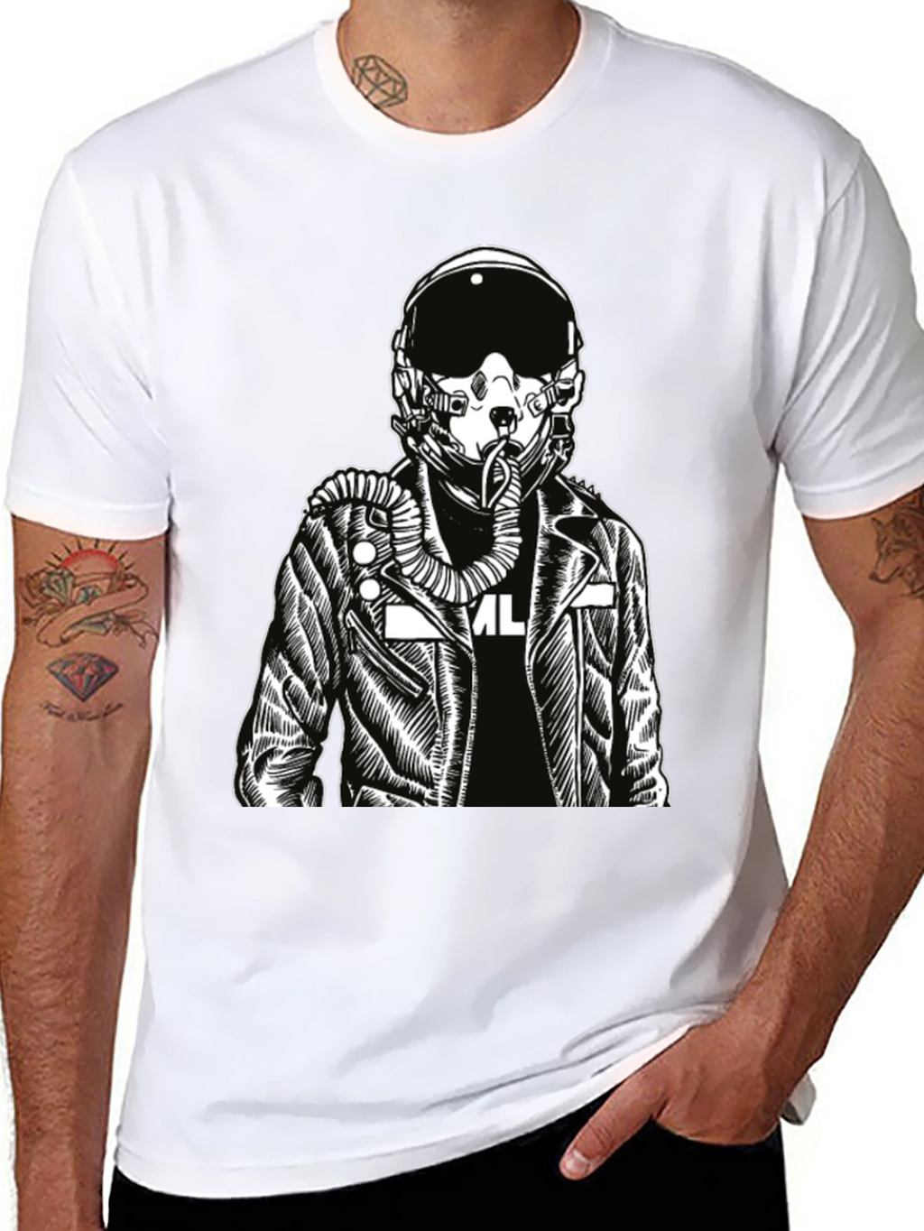 Pilot Graphic Print Black T-Shirt
