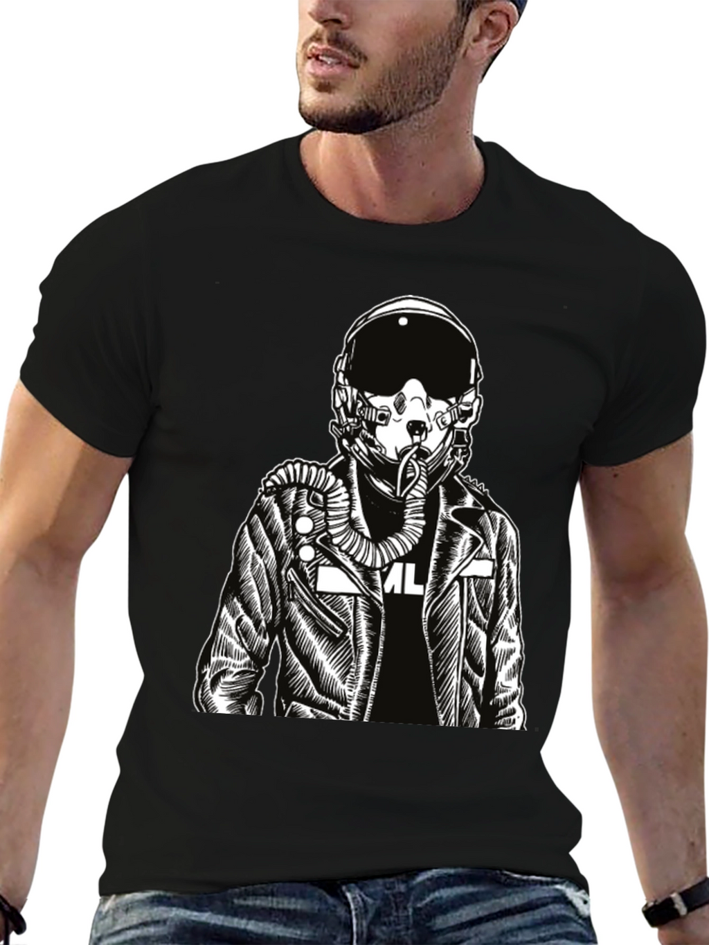 Pilot Graphic Print Black T-Shirt