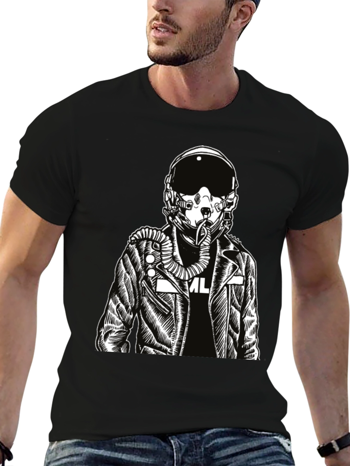 Pilot Graphic Print Black T-Shirt