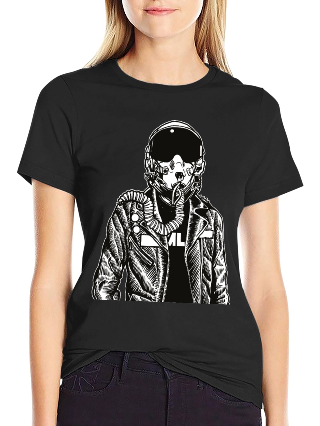 Pilot Graphic Print Black T-Shirt