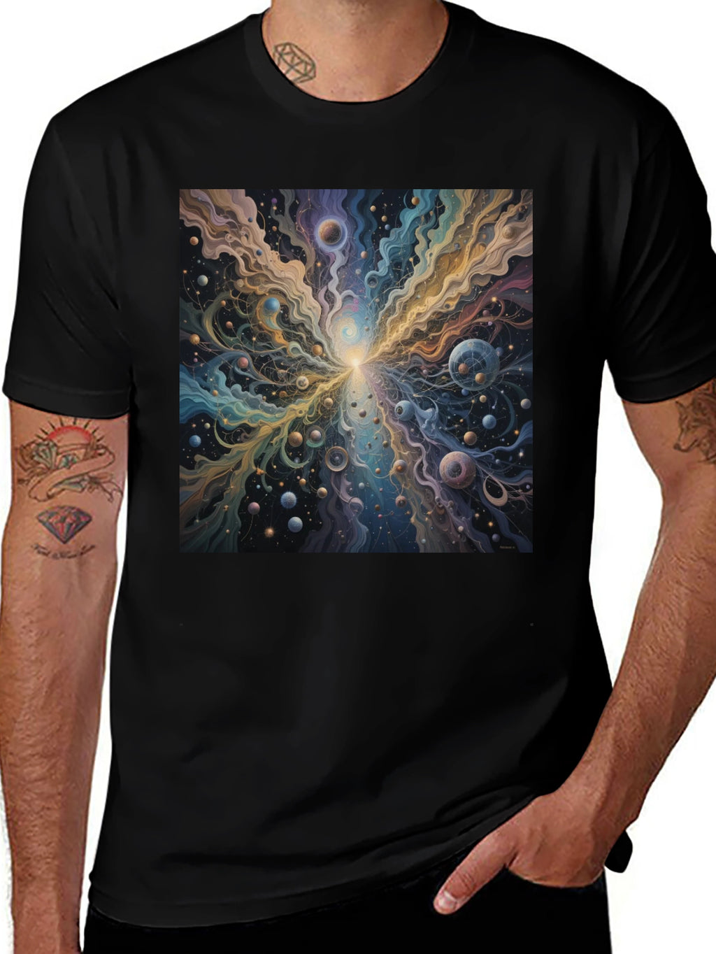 Cosmic Burst Graphic Tee - Vivid Universe Design