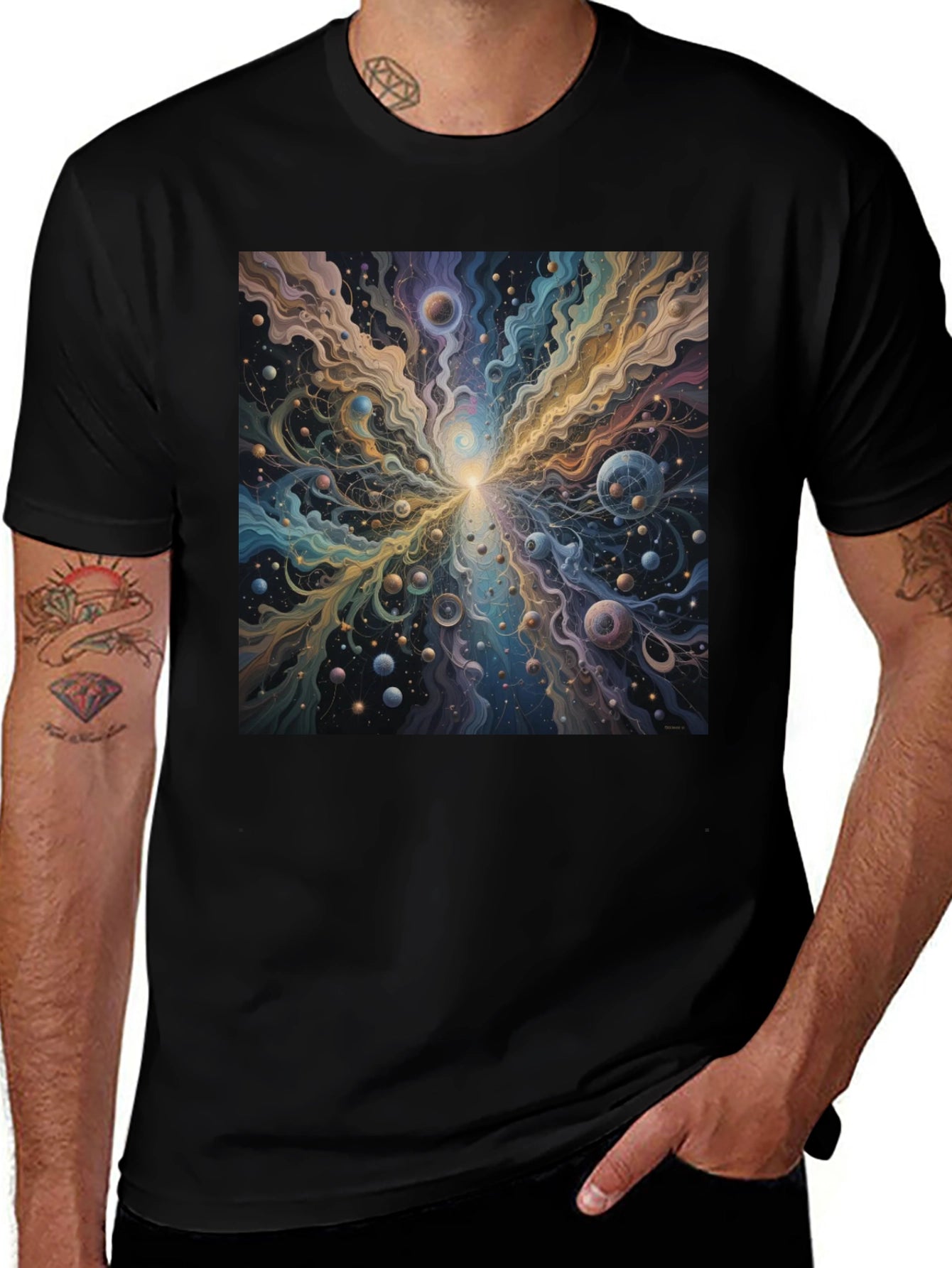 Cosmic Burst Graphic Tee - Vivid Universe Design
