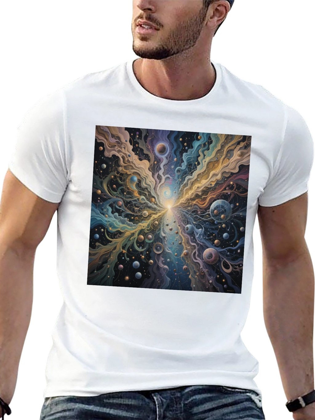 Cosmic Burst Graphic Tee - Vivid Universe Design