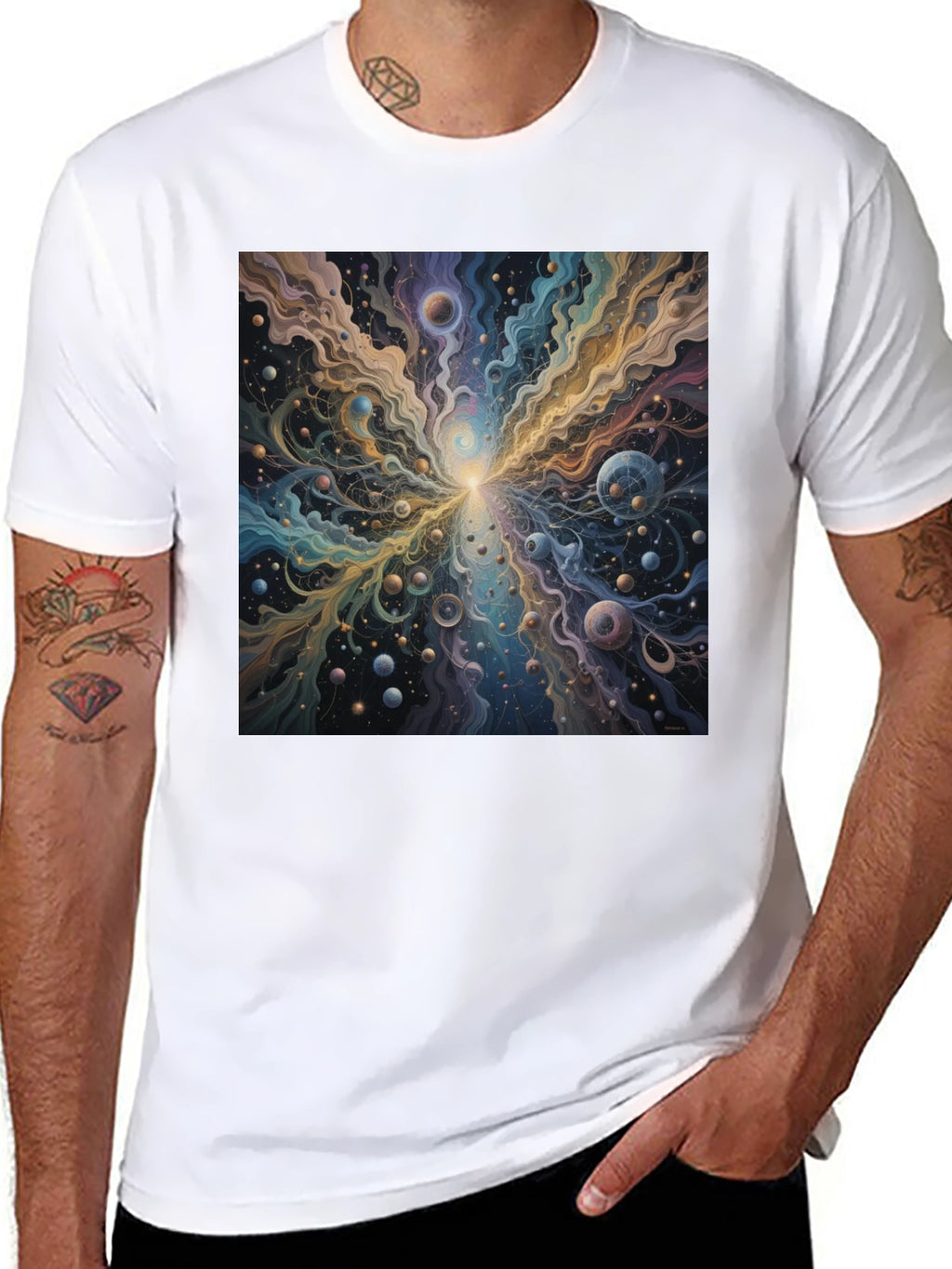 Cosmic Burst Graphic Tee - Vivid Universe Design