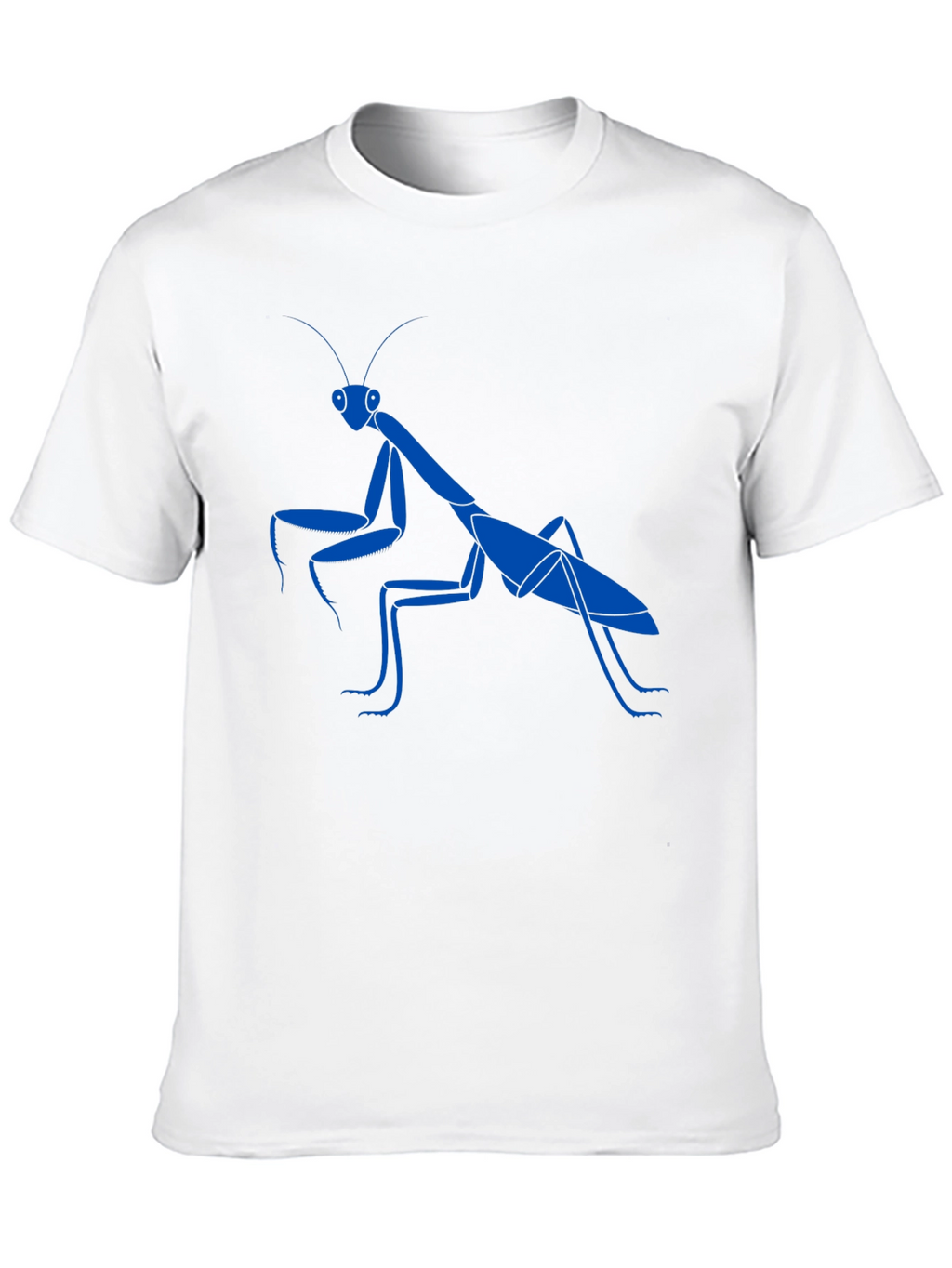 Blue Praying Mantis Graphic Tee - Cool Insect Shirt