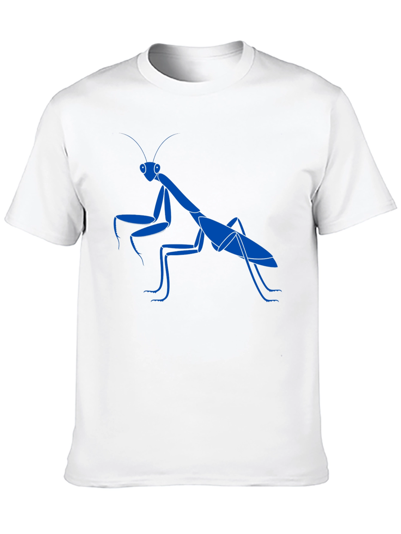 Blue Praying Mantis Graphic Tee - Cool Insect Shirt