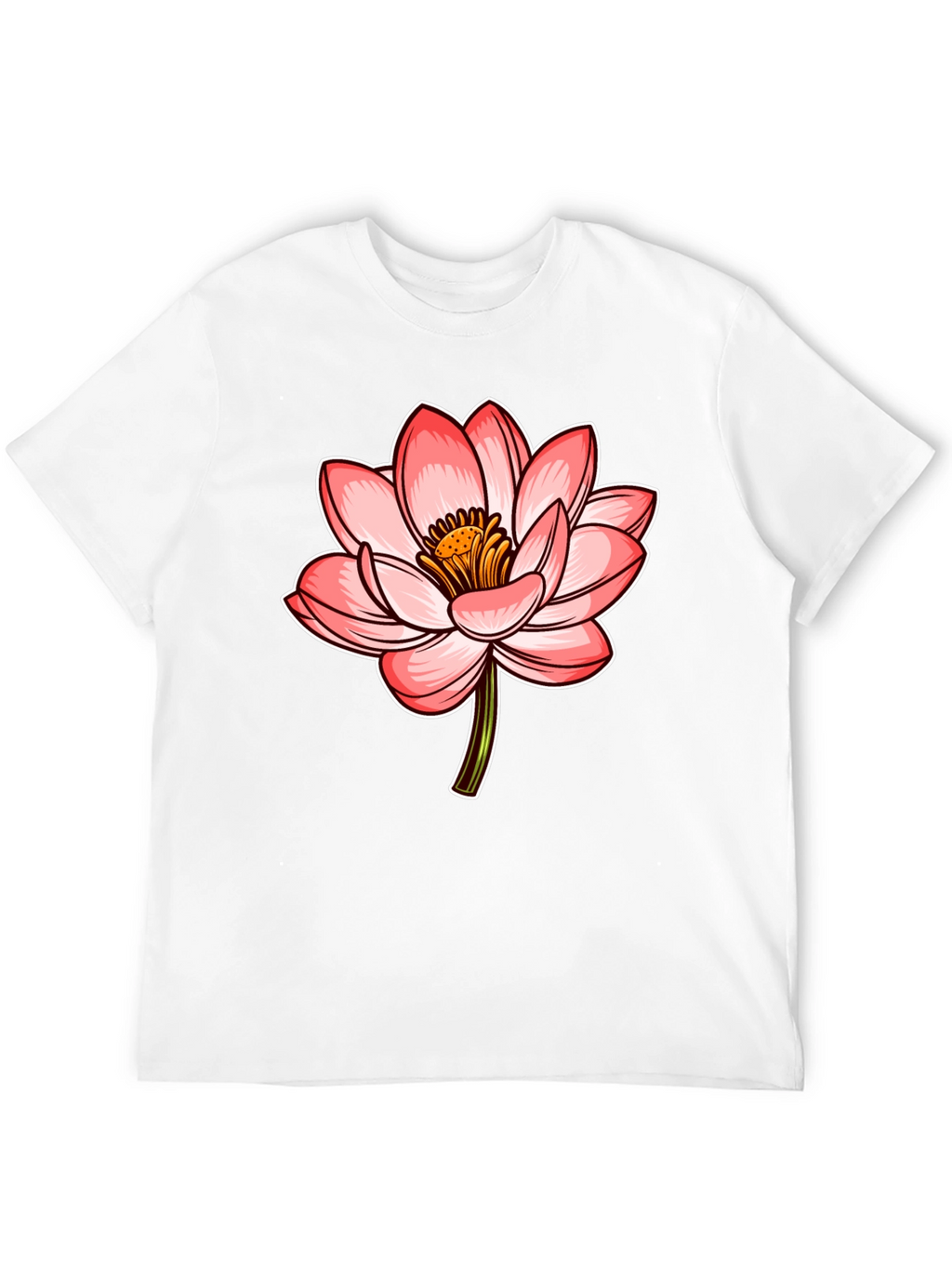 Lotus Flower Graphic Tee - Stylish Mens Black T-Shirt