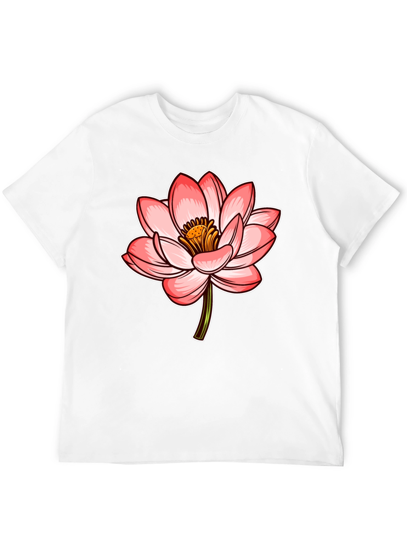 Lotus Flower Graphic Tee - Stylish Mens Black T-Shirt