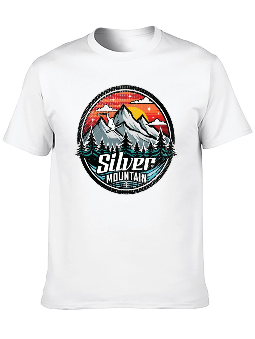 Silver Mountain Graphic Tee - Black Cotton Blend