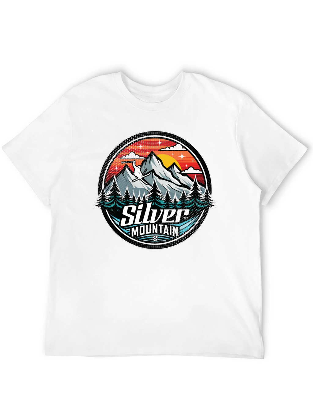 Silver Mountain Graphic Tee - Black Cotton Blend