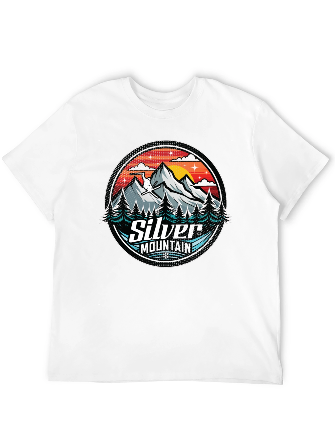 Silver Mountain Graphic Tee - Black Cotton Blend