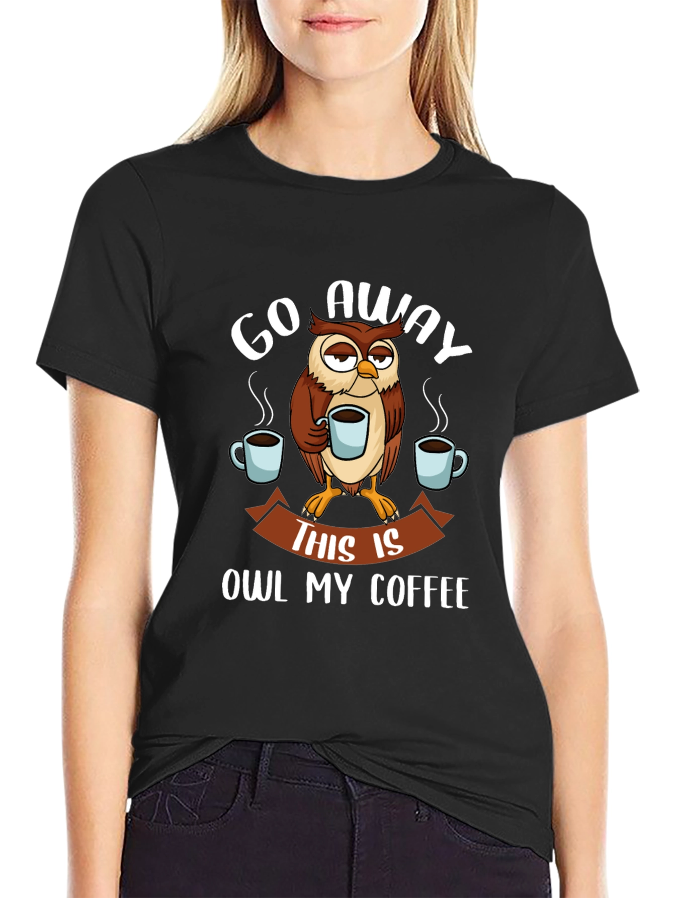 Go Away Owl Coffee T-Shirt