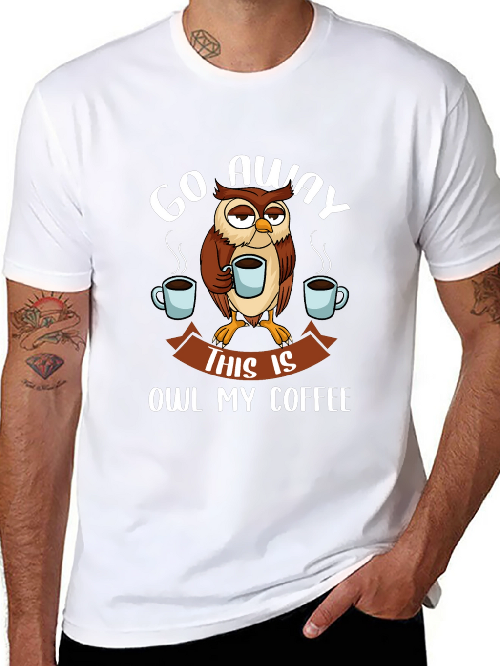 Go Away Owl Coffee T-Shirt