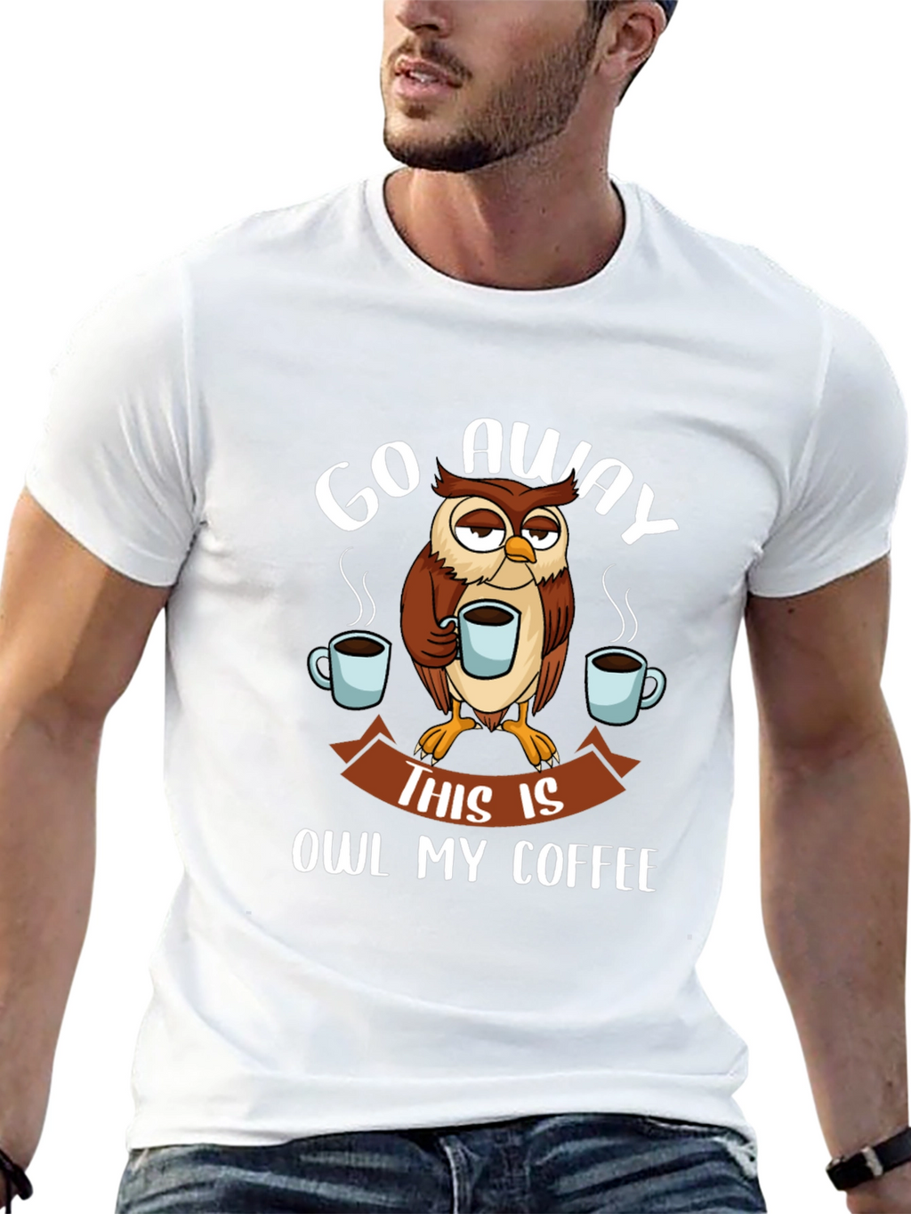 Go Away Owl Coffee T-Shirt