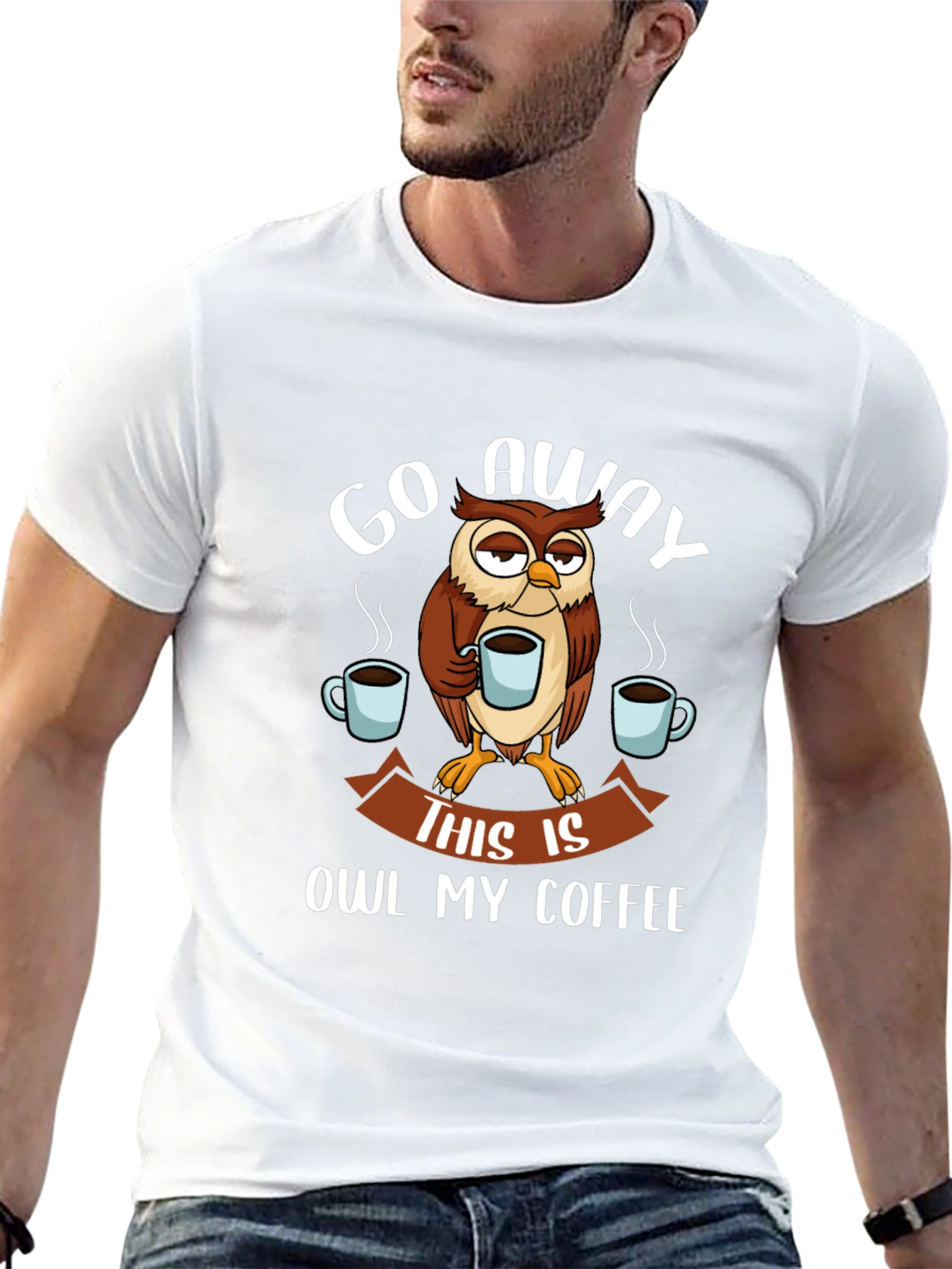 Go Away Owl Coffee T-Shirt