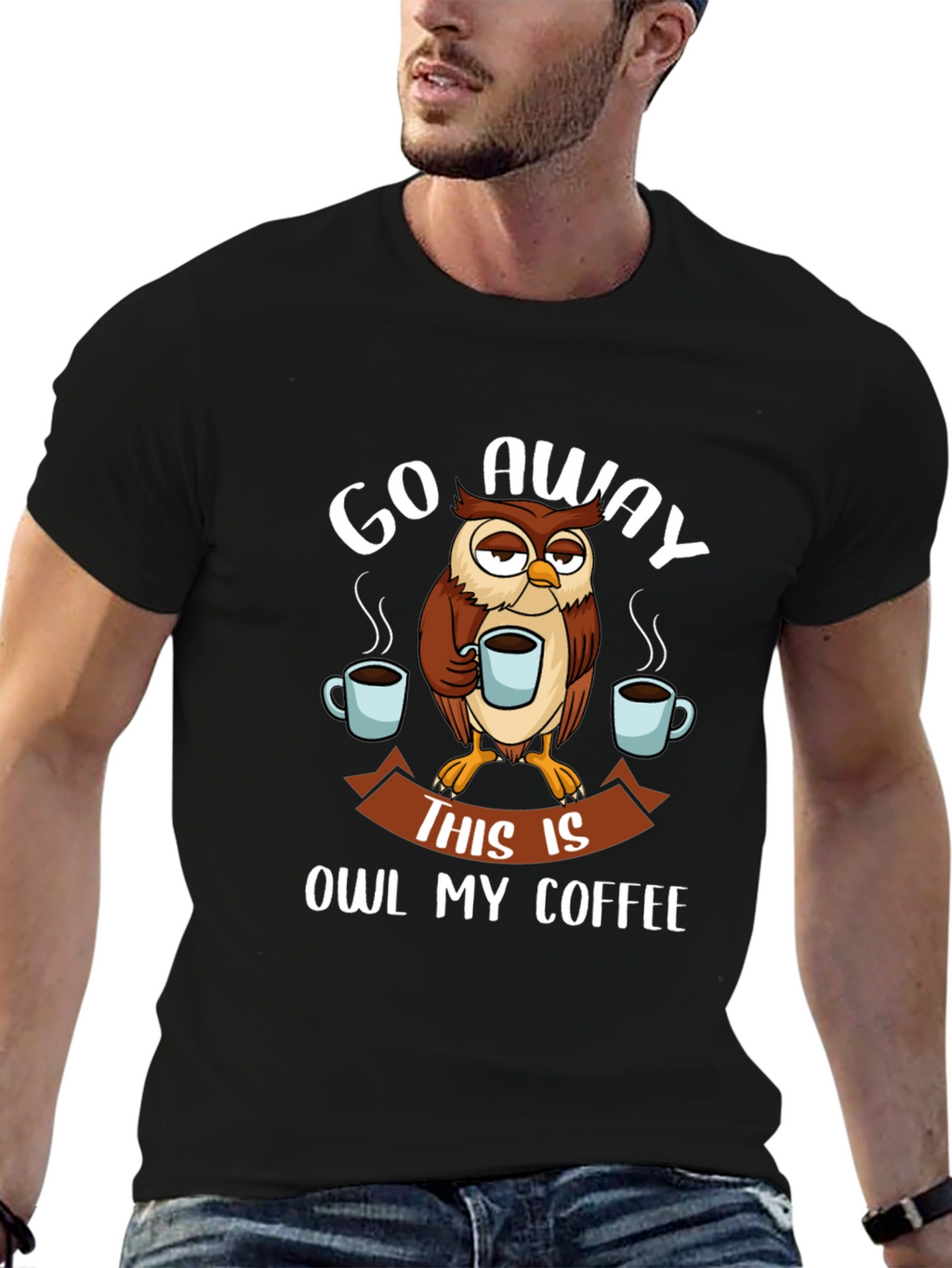 Go Away Owl Coffee T-Shirt