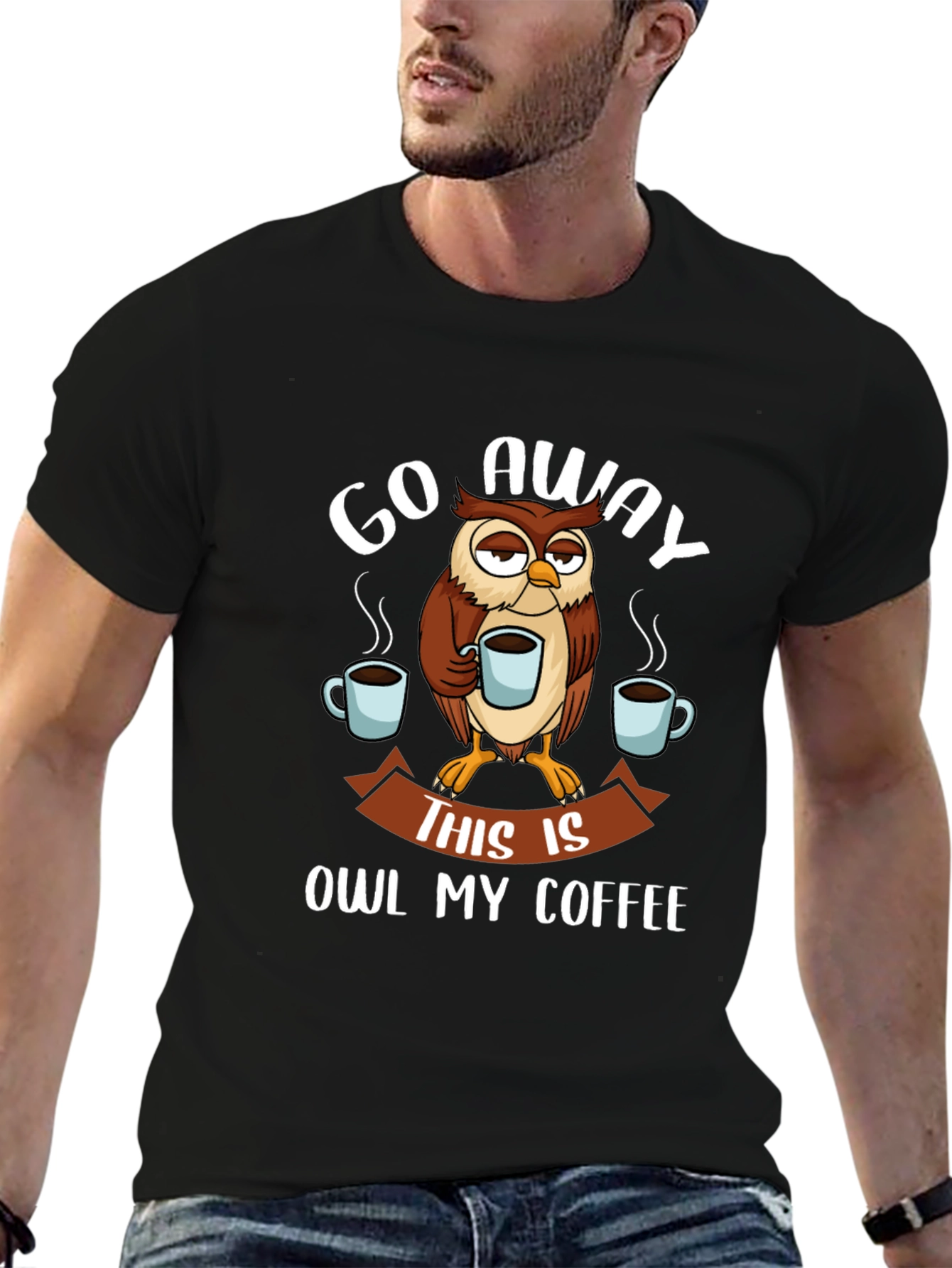 Go Away Owl Coffee T-Shirt